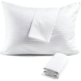 400TC Sateen Cotton Stripe Zippered Pillowcases (Set Of 2)