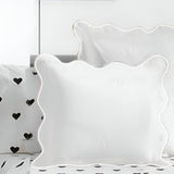 400TC Cotton Scallop Embroidery Sateen Solid Euro Sham
