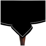 Single Embroidery Border Sateen Cotton Solid Table Cloth - Black