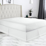 400TC Sateen Solid Cotton Triple Embroidered Tailored Bed Skirt