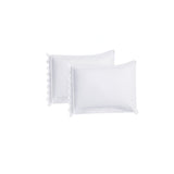 400TC U Shape Scallop Embroidery Cotton Solid Pillowcases (Set Of 2)