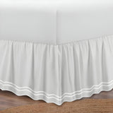 400TC Wavy Embroidery & Border Cotton Sateen Solid Bed Skirt