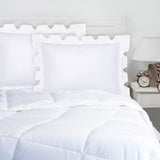 400TC Zig & Zag U Shape Scallop Embroidery Cotton Solid Pillow Sham