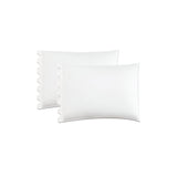 400TC Zig & Zag U Shape Scallop Embroidery Cotton Solid Pillowcases (Set Of 2)