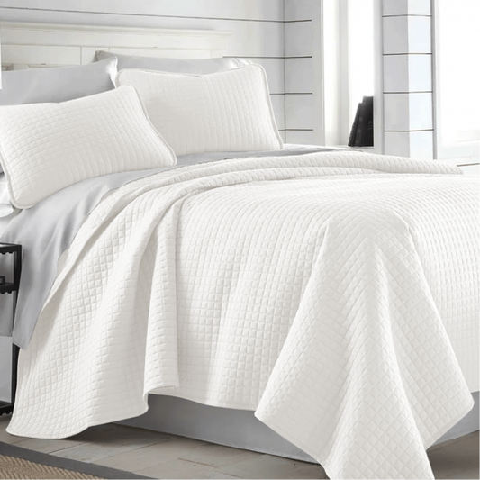 Square Knitted Cotton Coverlet