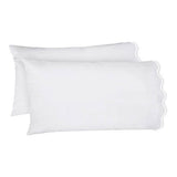 400TC Cotton Scallop Embroidery Sateen Solid Sheet Set