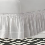400TC Sateen Solid Cotton Double Embroidered Wrap Around Bed Skirt