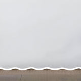 400TC Sateen Solid Cotton Scallop Embroidery Tailored Bed Skirt