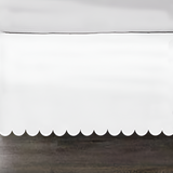 Allena 400TC Sateen Solid Cotton Scallop Embroidery Tailored Bed Skirt
