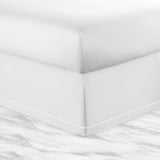 400TC Sateen Solid Cotton Single Embroidered Border Tailored Bed Skirt