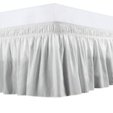 400TC Sateen Solid Cotton Wrap Around Bed Skirt