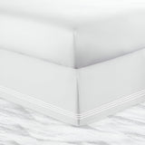 400TC Sateen Solid Cotton Triple Embroidered Tailored Bed Skirt