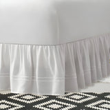 400TC Sateen Solid Cotton Double Embroidered Gathered Bed Skirt
