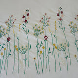 Floral Botanical Embroidered Cotton Sateen Duvet Cover Set