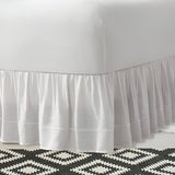 400TC Sateen Solid Cotton Single Embroidered Gathered Bed Skirt