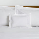 400TC Embroidery Cotton Sateen Solid Duvet Cover Set
