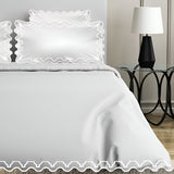 Imaginary Scallop 400TC Cotton Embroidery Sateen Solid Duvet Cover Set
