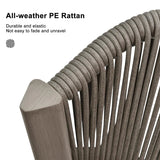 PURPLE LEAF Counter Height Bar Stool Set of 2 Outdoor Stool Chair with Footrest Patio Bar Height Stools Rattan Barstools for Outdoor or Indoor