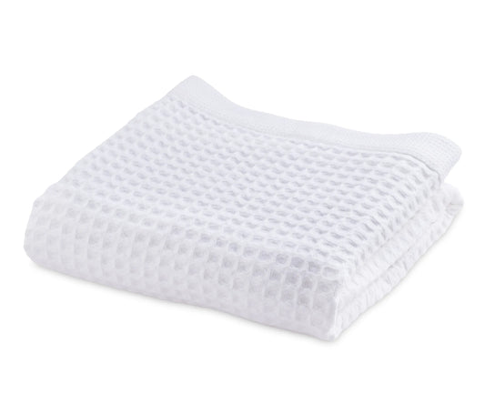 White Cotton Waffle Bath Towel