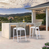 PURPLE LEAF Outdoor Bar Stools Set of 2, All-Weather Rope Wicker Aluminum Patio Bar Chairs for Deck, Balcony, Garden, Kitchen Island