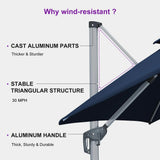 PURPLE LEAF Premium Patio Umbrella Classic SUNBRELLA Cantilever Umbrellas