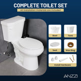 12 inch 2-pieces 1.28 GPF Siphon Ceramic Toilet in White Soft Close Seat with ADA height Included