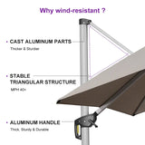 PURPLE LEAF Premium Patio Umbrella Classic SUNBRELLA Cantilever Umbrellas
