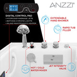 FULLY LOADED Wheelchair Access Walk-in Tub with Air and Whirlpool Jets Hot Tub | Quick Fill Waterfall Tub Filler with 6 Setting Handheld Shower Sprayer | Including Aromatherapy, LED Lights, V-Shaped Back Jets, and Auto Drain