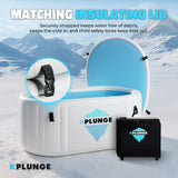 Kodiak 1-Person Inflatable Cold Plunge Ice Bath Tub/Hot Tub with PVC Insulated Lid, Hand Pump, and Repair Kit in Gray