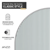 Ember Series 34 in. x 78 in Framed Arch Fixed Shower Screen Door with 8mm Tempered Clear or Fluted Glass