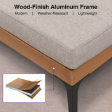 PURPLE LEAF Sicilia U-Shaped Modular Outdoor Sectional with Oatmeal Greige Cushions Flexible Layout for Porch Backyard