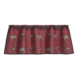 Woodland Plaid Red Quilted Kitchen Valance