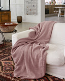 Woodrose waffle throw blanket