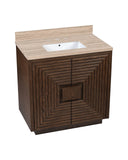 Morombe 36" Cocoa Travertine Vanity with Rectangular Undermount Sink