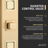 Dion Series 39 in. 2-Jetted Shower Tower with Heavy Rain Shower and Body Jets and Spray Wand
