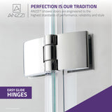 Herald Series 48 in. x 58 in. Frameless Hinged Tub Door with Clear Tempered Glass and Tsunami Guard