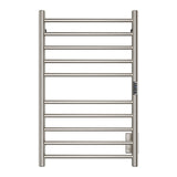Bali Series 10-Bar Wall Mounted Electric Bathroom Towel Warmer Rack in Brushed Nickel Finish Stainless Steel