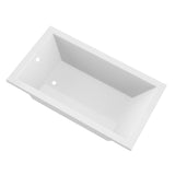 ANZZI Illyrian Series 72" L Drop-In Soaker Bathtub, Marine Grade Acrylic, Reversible Drain, Minimalism-Inspired Design, White