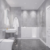 ANZZI Nimbus Series 30 in. L x 59 in. W Dual Jetted Bathtub in White with Microbubbles Jet