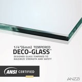 Himmel Series 34 in. x 78 in. Fixed Frameless Shower Door with Tsunami Guard Tempered Clear Glass