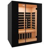 3-Person Infrared Heater Indoor Sauna With Red Light Therapy, Chromotherapy Lights, WiFi Control, Black Canadian Hemlock