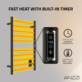 Bali Series 10-Bar Wall Mounted Electric Bathroom Towel Warmer Rack in Brushed Nickel Finish Stainless Steel