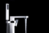 ANZZI Khone Floor Mount Tub Filler (41" H), 2-Handle Control, 60" Hand Sprayer, Solid Brass, cUPC Certified, Various Finishes