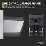 Smart Space-Saving Wall-Hung Elongated Toilet in White with Soft-Close Seat, Easy-Clean Glaze, and Non-Electric Flush