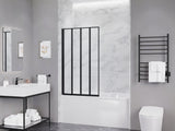 Accordion Style 33 in. x 55 in. H Sliding Framed Shower Door with Tempered Clear Glass