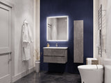 30 in. W x 20 in. H x 18 in. D Bath Vanity Set in Rich Gray with Vanity Top in White with White Basin and Mirror