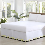 Imaginary Scallop 400TC Sateen Cotton Embroidery Tailored Bed Skirt