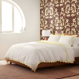 400TC Cotton Sateen Double Scallop Embroidery Duvet Cover Set