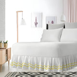 400TC Cotton Double Wavy Embroidered Gathered Bed Skirt