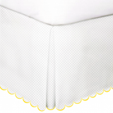 Allena 400TC Sateen Microcheck Cotton Scallop Embroidery Tailored Bed Skirt